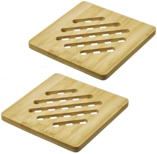 Thiru Topfuntersetzer praktisches 2er Set aus nachhaltigem Bambus, praktisches 2er Set, aus nachhaltigem und nachwachsendem Bambus