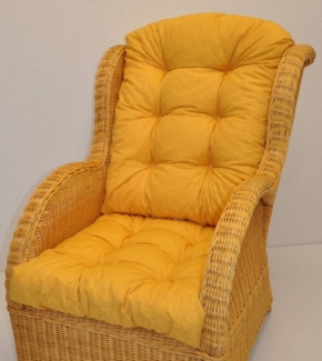 Rattani Sesselauflage Polster Kissen für Rattan Ohrensessel Rattansessel, Color gelb