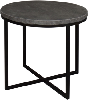 Couchtisch Rund Elesa 3 60x51x60 Holzwerkstoff Schwarz/Keramik grau