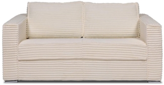 Vente-unique - Schlafsofa mit Matratze 3-Sitzer - grob gerippter Cord - Beige - Liegefläche 140 cm - Matratze 22 cm - LORETO