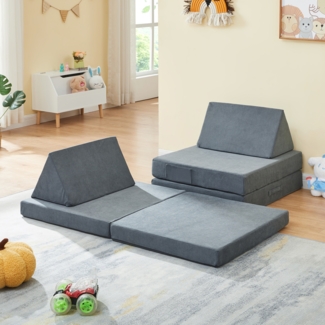 Spielsofa Norhulta 5-tlg. 120x66x46 cm Cord Grau [en. casa]