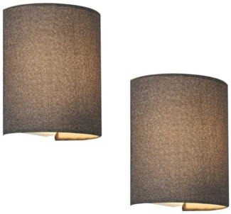 Wandleuchte Brüssel 2er Set Grau [lux. pro]