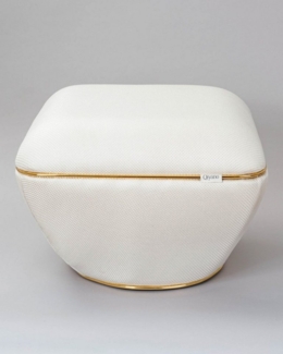 Qiyano Hocker Moderner Sitzpouf Struktur Beige, Wohnzimmer, Langlebig (1 St)