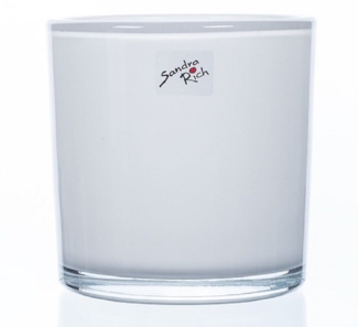 Sandra Rich Übertopf SANDRA RICH, Glasübertopf WEISS "cylindrical heavy Pot H 14cm/14cm"