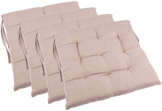 Sitzkissen 4er-Set beige Stuhlkissen Polsterauflage Sitzauflage Stuhlauflage