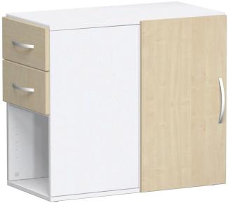 Anstell-Schrank mit Schubkästen, Ahorn Weiß, 42 x 82 x 72 cm