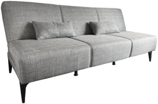 Dmora 3-Sitzer Schlafsofa Aza, Stoffsofa, Sofa mit Klick-Klack-Öffnung, mit Kissen, 190 x 70 x 80 cm, Grau