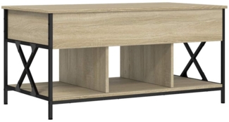Couchtisch, Sofatisch Sonoma-Eiche 100 x 55 x 50 cm Holzwerkstoff und Metall