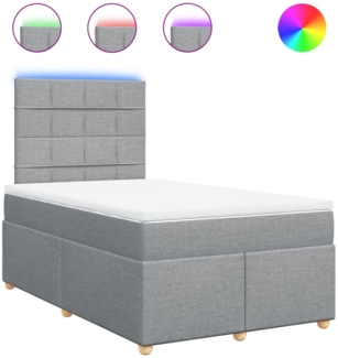 vidaXL Boxspringbett mit Matratze Hellgrau 120x200 cm Stoff 3293547