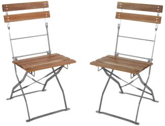 2er Set Gartensessel Biergartensessel Gartenstuhl Akazienholz klappbar Balkon