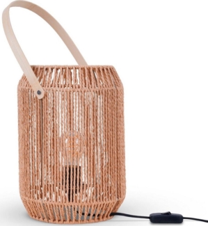 Paco Home Tischleuchte NANDO, ohne Leuchtmittel, Tischlampe Schreibtischlampe Beistelltisch Lampenschirm Boho Korb E27