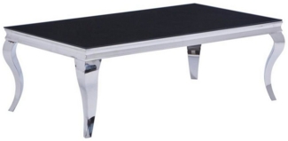 HOOZ Couchtisch Couchtisch 115x65 cm Chrom & Glas - schwarz (Wohnzimmertisch, mit Montageanleitung), mit dezentem Facettenschliff