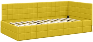 vidaXL Eckbettgestell mit Kopfteil Gelb 90 x 200 cm Samt 42016394