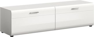 Lowboard (B/H/T: 160x41x40 cm) in weiß Nachbildung und weiß hochglanz tiefzieh