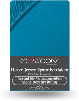 Müskaan - Premium Jersey Spannbettlaken 140x200 cm - 160x200 cm 100% Baumwolle 160 g/m² petrol