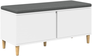 vidaXL Flurbank mit Kissen mit Speicher mit Tür Weiß 60 x 38 x 46 cm 891536