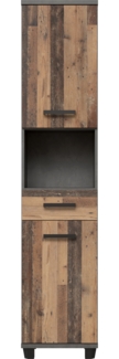 FORTE Veris Seitenschrank, Holzwerkstoff, Grau/Braun, 40,2 x 186,82 x 34,8 cm
