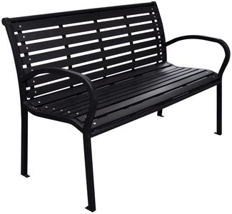 vidaXL Gartenbank Schwarz 116 cm Stahl und WPC 319578