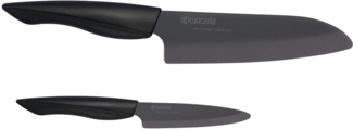 KYOCERA Messer-Set SHIN (Set, 2-tlg), Gemüse-/Santokumessser, extrem scharfe Klinge, Zirkoniakeramik