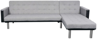 vidaXL Schlafsofa in L-Form Stoff Schwarz und Grau 244334