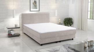 Boxspringbett Boxbett Glenn 1 Hotelbett 140x200 Bett Topper Cordstoff Beige