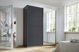 rauch Kleiderschrank, Schwebetürenschrank SUBITO, 2-türig, 1 Spiegeltüre, Grau metallic, 181x197x61cm