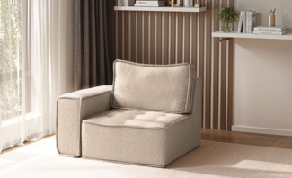 Sessel SANDE 1-Sitzer Modul Stoff Alpine Toffee Seite Links