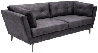 Casa Padrino Samt Sofa 220 x 90 x H. 85 cm grau