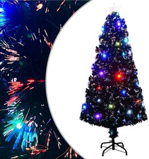 vidaXL Künstlicher Weihnachtsbaum mit Ständer/LED 150 cm Fiberoptik, Mit Beleuchtung [284301]