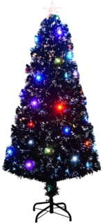 vidaXL Künstlicher Weihnachtsbaum mit Ständer/LED 150 cm Fiberoptik, Mit Beleuchtung [284301]