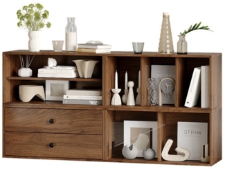 FUFU&GAGA Nachttisch Modularer Nachttisch mit Schubladen, Braun, MDF, 60×28×40cm pro Modul