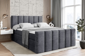 ALTDECOR Boxspringbett BOXI1-Z KING (Multipocket-Matratze H4, H3 Matratze Bonellfederung, Topper, Kopfteil), Doppelbett mit Fußteil
