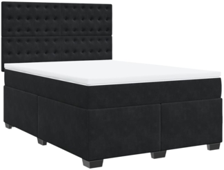 vidaXL Boxspringbett mit Matratze Schwarz 140x190 cm Samt 3290920