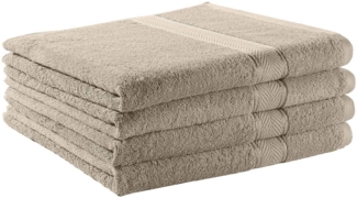 BettwarenShop Handtuch Serie Essential|Duschtuch 4er Pack 70x140 cm| cappuccinoBettwarenShop Handtuch Serie Essential