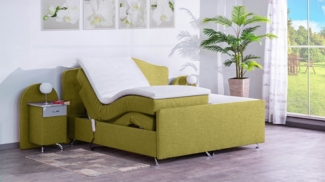 Meisterbetten Boxspringbett Epos 140x200 in W-Bambus, Matratzenbezug Nano, Ergoflex-Topper