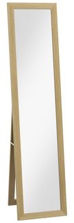 HOMCOM Standspiegel Ganzkörperspiegel mit Ständer (Kosmetikspiegel, 1-St, Garderobenspiegel), Alu, Eiche, 37 x 40 x 157 cm
