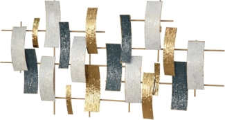 Metall Wanddekoration "Ilse" 120 cm creme/blau/gold