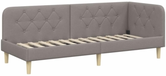 vidaXL Eckbettgestell mit Kopfteil Taupe 80 x 200 cm Stoff 42016558