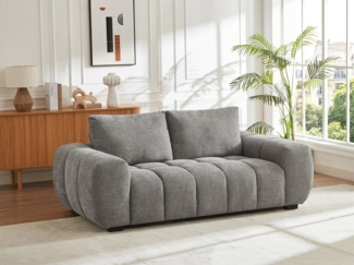 Vente-unique - Sofa 3-Sitzer - Stoff - Grau - BERENIA
