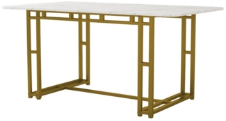 IDEASY Esstisch Leichter Luxus Küchentisch mit Metallbeinen(1St), 140x80cm, Gestell aus Metall Rechteckiger Esstisch