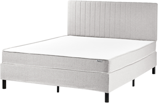 Boxspringbett Stoff COUNTESS 160 x 200 cm Hellgrau