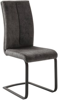 HUDSON Schwingstuhl mit Griff - 4er Set - Anthrazit / Schwarz matt lackiert