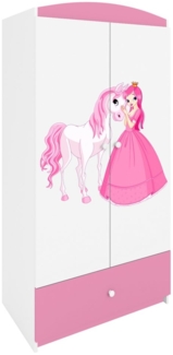 Raumhirsch Furniture Kinderkleiderschrank mit liebevollen Motiven - Kleiderschrank für Kinder (Kinderzimmerschrank für Mädchen, Mit Ablagefächern & Kleiderstange) hochwertige Verarbeitung, sanfte Farben, verschiedene Designs