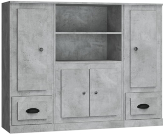 vidaXL Highboards 3 Stk. Betongrau Holzwerkstoff 3185315