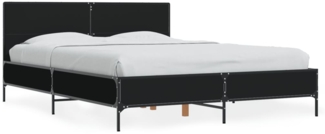 vidaXL Bettgestell Schwarz 135x190 cm Holzwerkstoff und Metall 3280027