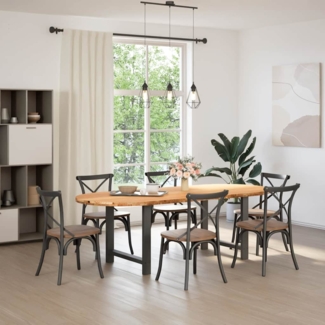 vidaXL Esstisch Hellbraun 240x100x74 cm Massivholz Eiche Oval 3305569
