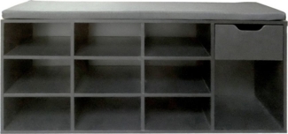 HTI-Living Schuhregal Garderobenbank mit 10 Fächern und Schublade Lisa, Stück 1-tlg, Schuhbank Schuhregal