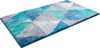 Grund Badematte Curati, Höhe 20 mm, rutschhemmend beschichtet, fußbodenheizungsgeeignet, strapazierfähig, Polyacryl, rechteckig, flauschige Oberfläche, Made in Europe, geometrisches Muster