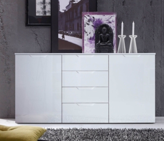 Kommode Anrichte Sideboard weiß Hochglanz 164cm