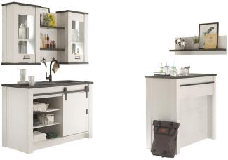 Küchenzeile SHERWOOD Küche Pinie weiß 6-teilig